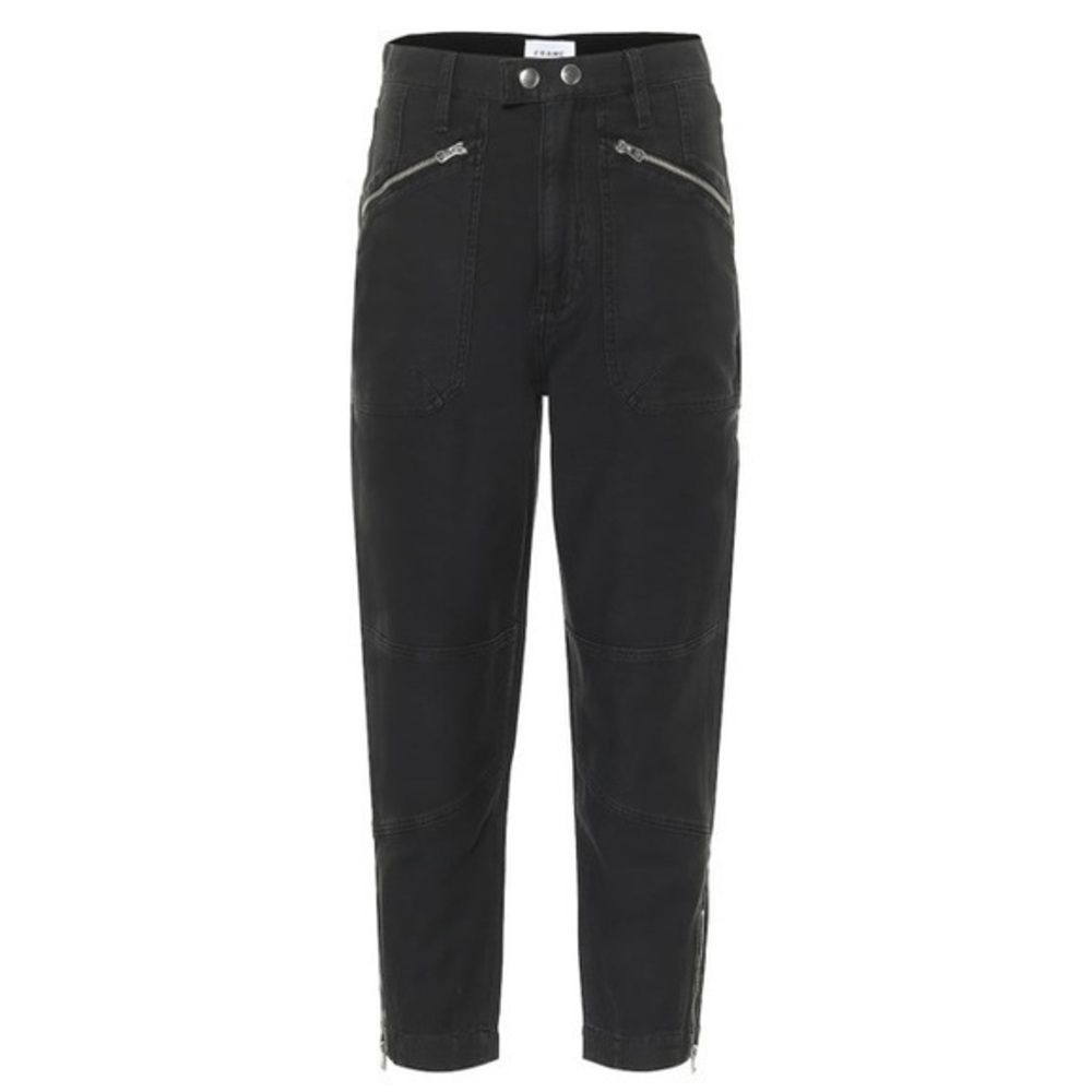 FRAME Moto Zip high-rise Jeans in Washed black 26